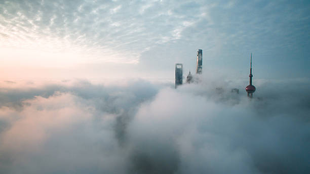 vista aérea de shanghái - travel locations architecture and buildings transportation fotografías e imágenes de stock