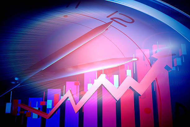 istock Time and stock market data statistics, financial and economic data 614704852