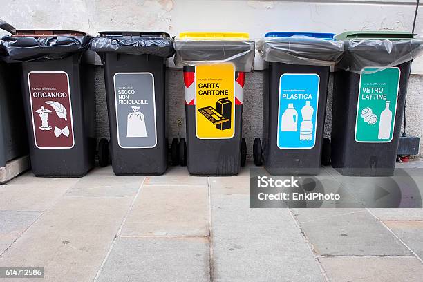 Recycling Bins Stock Photo - Download Image Now - Recycling, Garbage, Garbage Bin