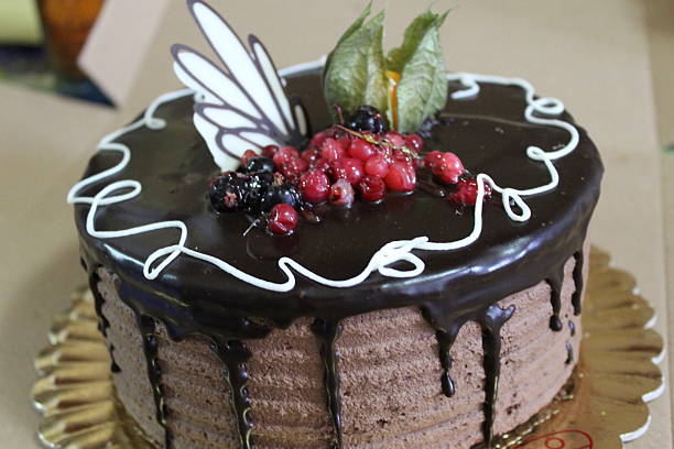 Close up of chocolate cake stock photo