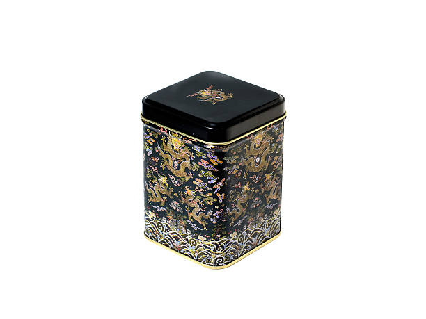 istock Storage box of tea or coffee black. 614718162