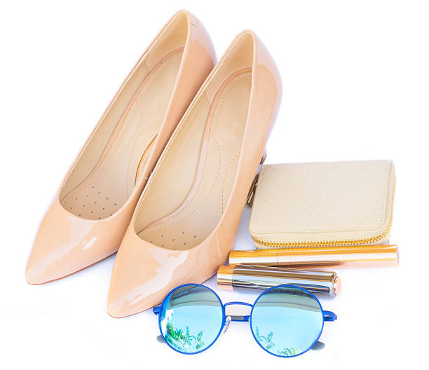 istock Nude colored high heels still life 614719182