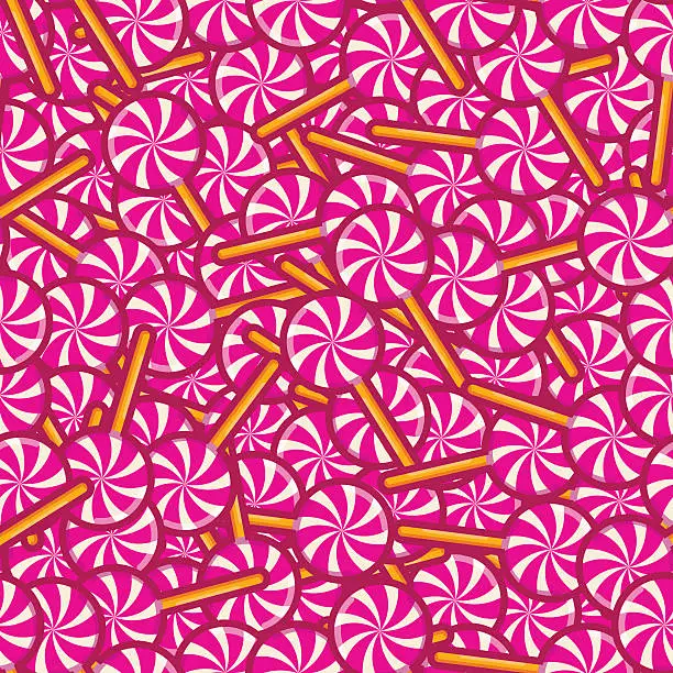 Vector illustration of pink candy seamless pattern