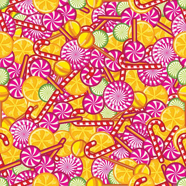 Vector illustration of pink candy seamless pattern