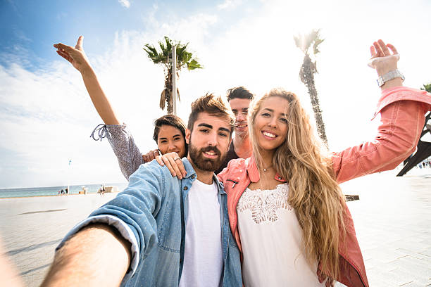 istock taking a selfie in barcelona 614722348