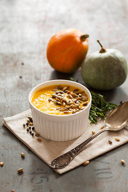 istock Roasted pumpkin and carrot soup 614723398