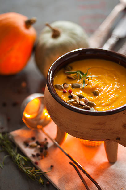 istock Roasted pumpkin and carrot soup 614723598