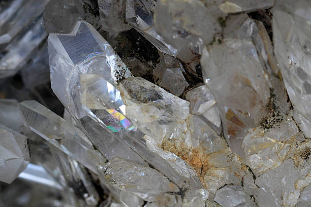 istock Rock crystal or quartz crystal stone 614724858
