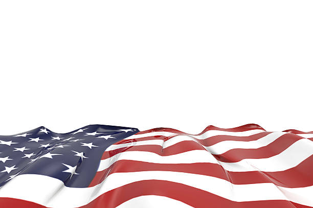 USA national flag Closeup on isolated Background