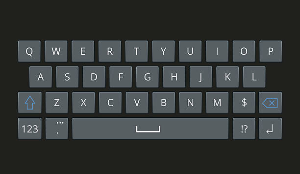 Smartphone keyboard, mobile phone keypad vector mockup. Smartphone keyboard, mobile phone keypad vector mockup. Keyboard for mobile device vector illustration. computer keyboard keys stock illustrations