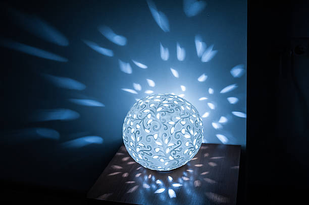 istock included lamp ball on table in kitchen with blue light 614725458
