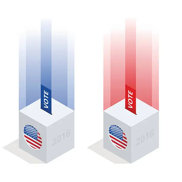 Vector illustration of Us Election 2016 infographic. Ballot Box