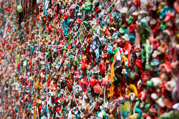 Gum Wall, Seattle Gum Wall, Seattle pike place market stock pictures, royalty-free photos & images