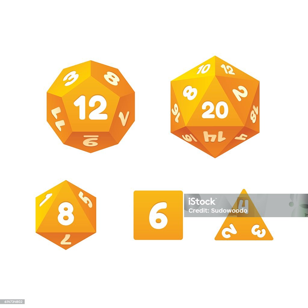 1d2 Game Dice Set Stock Illustration - Download Image Now - Role Playing ...