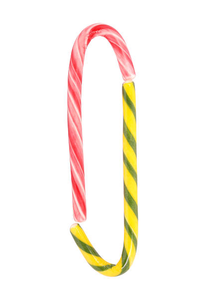 Two candy: yellow and green, red and white