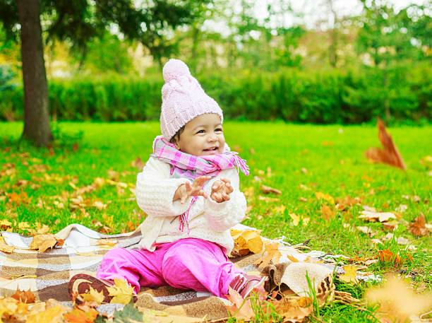 girl in the park stock photo