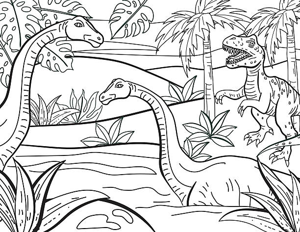 coloring page dinosaurs