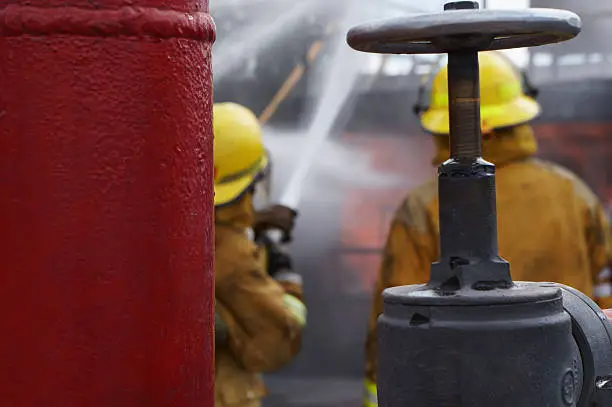 View of a fire drill from a valve