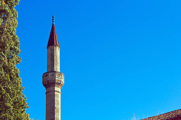 istock Upper part of the minaret 614742412