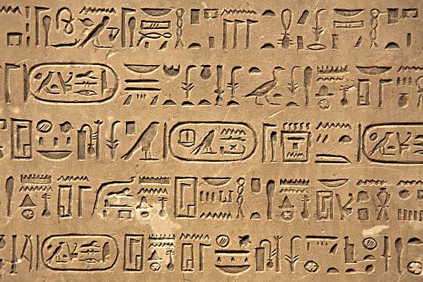 escritura jeroglífica antigua - egyptian hieroglyphs fotografías e imágenes de stock