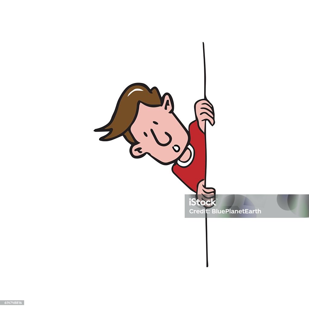 Ilustración de Hombre Detrás De La Pared Dibujo De Dibujos Animados y más Vectores Libres de Derechos de Echar un vistazo - iStock Ilustración de Hombre Detrás De La Pared Dibujo De Dibujos Animados y más Vectores Libres de Derechos de Echar un vistazo - iStock