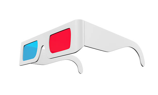 gafas 3d aisladas - anaglyph fotografías e imágenes de stock