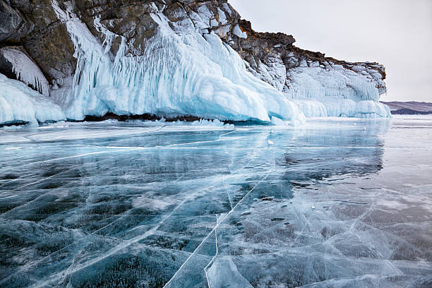 istock Rocks on winter Baikal lake 614834458