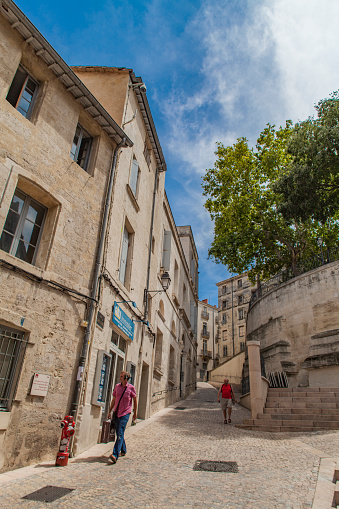 Montpellier, France - July 13, 2015: Unidentified people on the street of  Montpellier, France. Montpellier is the 8th largest city IN France, and fastest growing city in the country