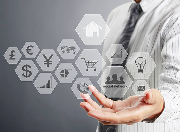 istock virtual icon of social network 614837354