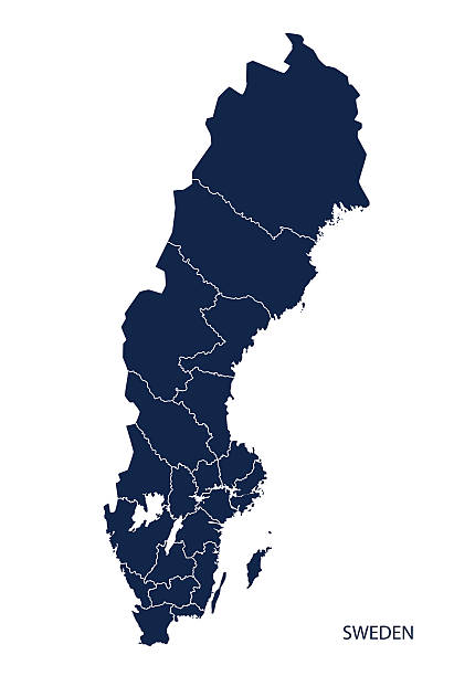 map of sweden. - i̇sveç illüstrasyonlar stock illustrations