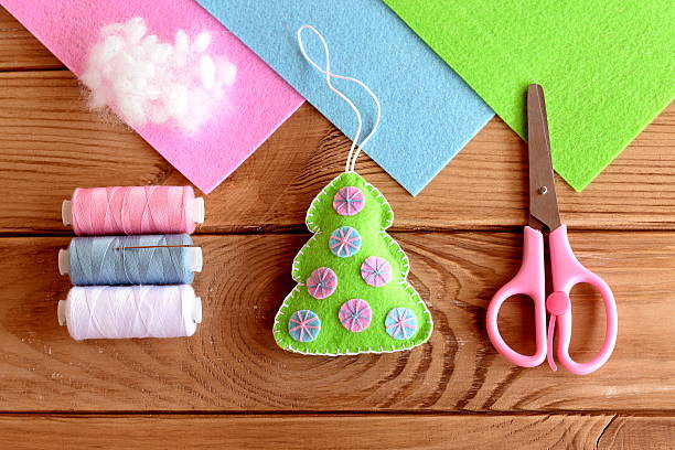 istock Homemade felt Christmas tree decor 614842024