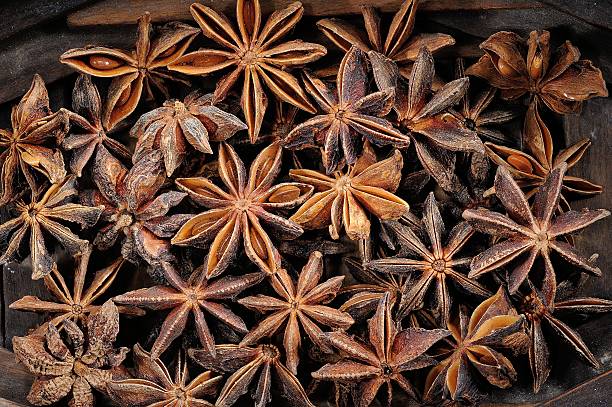 istock Background texture made of closeup star anise 614842730