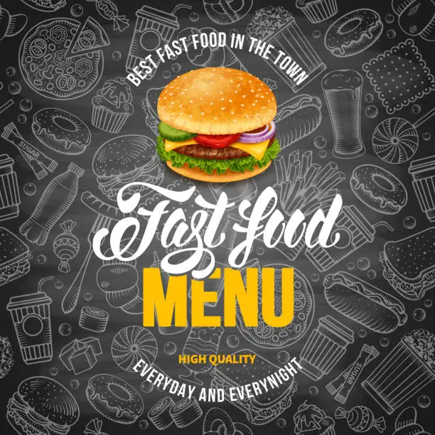 Vector illustration of Fast Food Menu Template