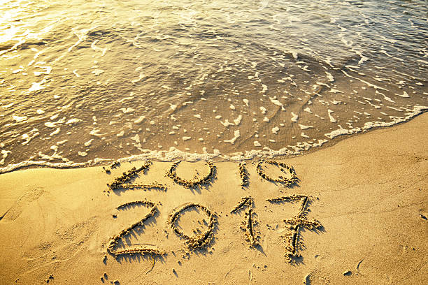 istock New Year 2017 written in the sand 614845608