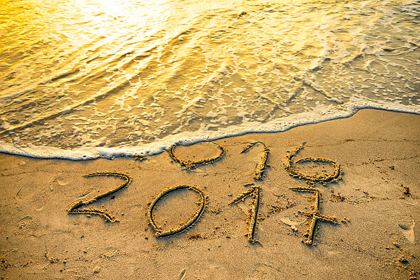istock New Year 2017 written in the sand 614845786