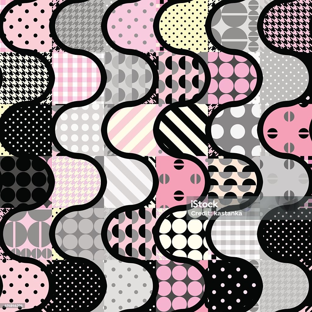 Pink Patchwork Pattern Pink Patchwork Pattern Stock Illustration - Download Image Now ...