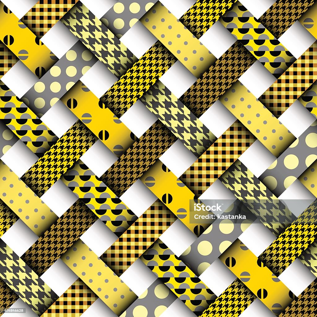 Yellow Patchwork Pattern Stock Illustration - Download Image Now ...