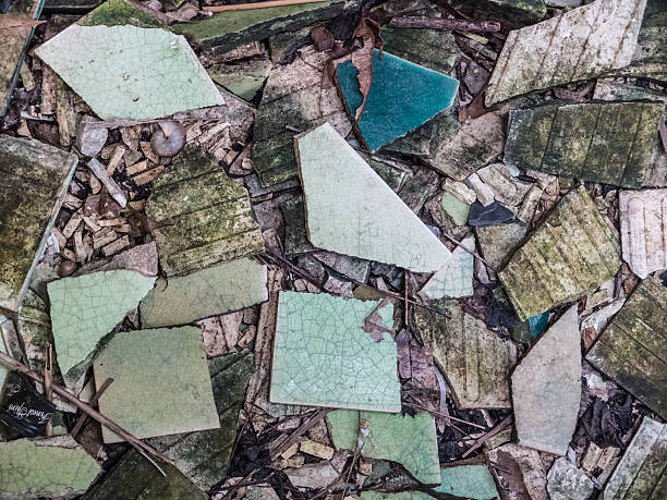 broken old colorful seramic tile broken old colorful seramic tile on the ground seramic stock pictures, royalty-free photos & images