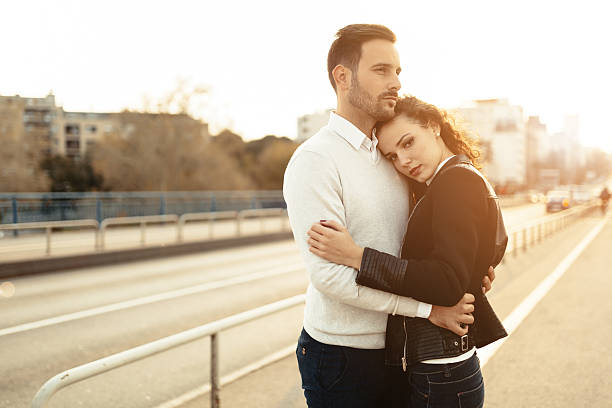 istock Beautiful couple together in city 614850100