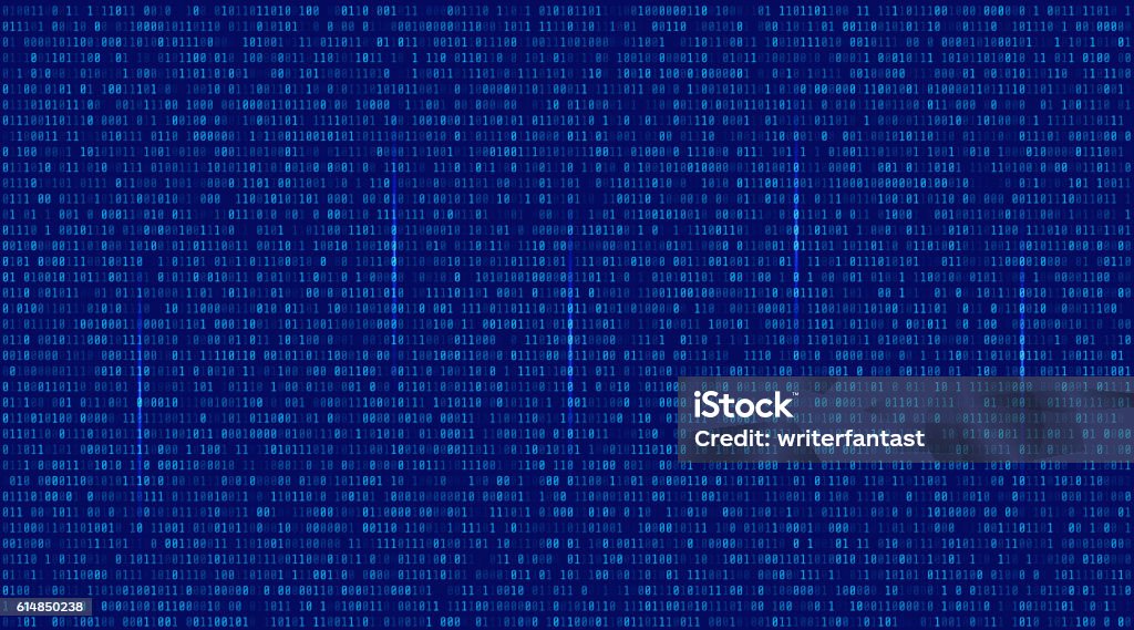 Abstract Blue Technology Background Binary Computer Code Stock ...