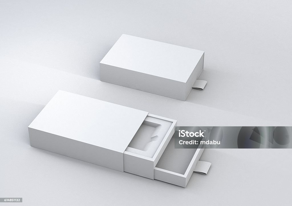 sliding box pack Sliding type packaging box to hold cards Box - Container Stock Photo