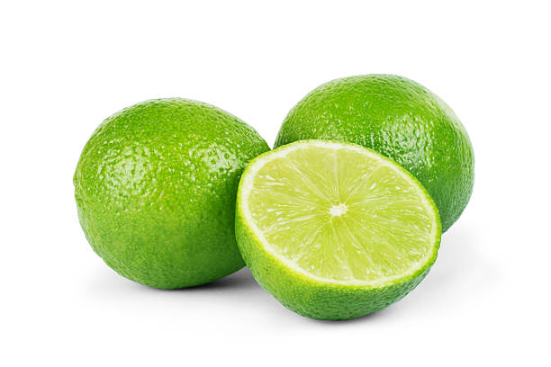istock Citrus lime fruit isolated on white background cutout 614851876