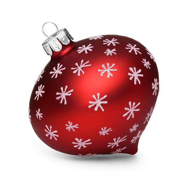 istock Red christmas ball isolated on white background 614854296