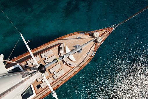 Boats moored in a marina