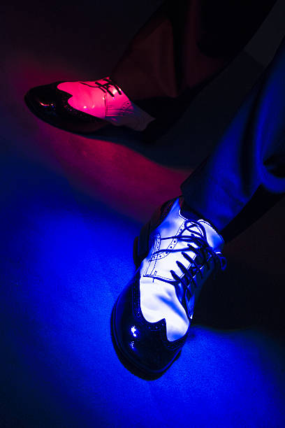 istock Black and white male dancing shoes 614857956