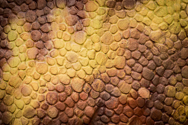 Orange Reptiles Dinosaur Skin texture background stock photo