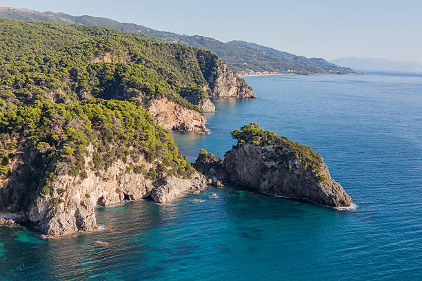 istock aerial view of the Greece coast line 614863636
