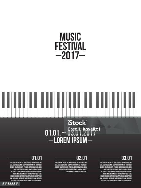 Modèle Daffiche De Festival De Musique Avec Clavier De Piano Vecteurs libres de droits et plus d'images vectorielles de Musique