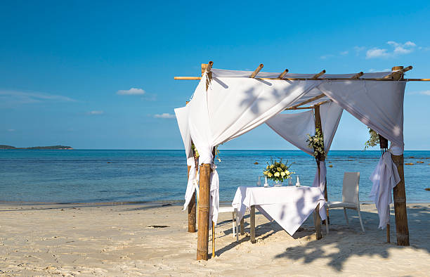 istock Wedding ceremony place on a tropical beach of Koh Samui 614868140