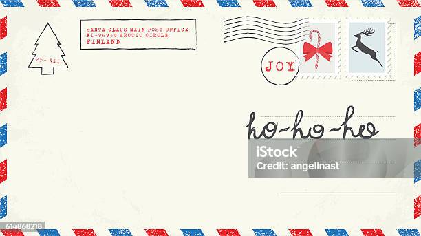 Christmas Postcard Stock Illustration - Download Image Now - Santa Claus, Love - Emotion, North Pole